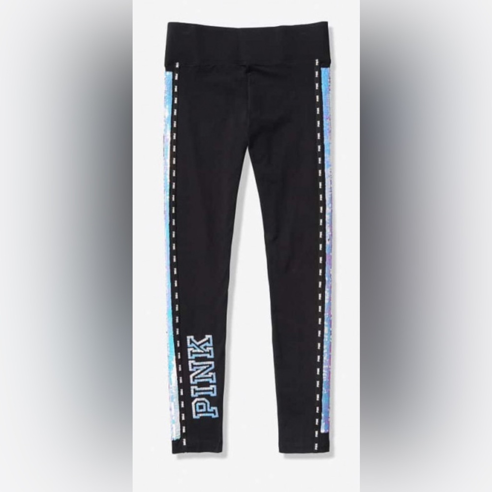 Victoria Secret Pink Flip Sequin Bling Cotton Legging